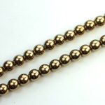 Czech Pressed Glass Bead - Smooth Round 06MM BRONZE