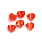 Fiber-Optic Cabochon - Heart 08MM CAT'S EYE ORANGE