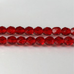 Czech Glass Fire Polish Bead - Round 06MM RUBY