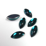 Plastic Flat Back Foiled Cabochon - Navette 15x7MM EMERALD