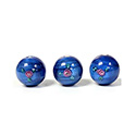 Czech Glass Lampwork Bead - Smooth Round 10MM Flower PINK ON DARK BLUE (00056)