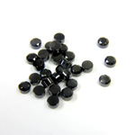 Gemstone Flat Back Stone with Faceted Top and Table - Round 03MM BLACK ONYX