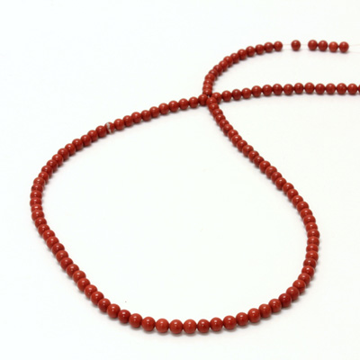 Gemstone Bead - Smooth Round 03MM RED JASPER