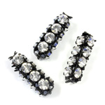 Preciosa Rhinestone Rondelle Crystal Tubes 20x7MM CRYSTAL/BLACK