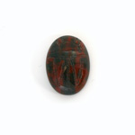 Gemstone Flat Back Carved Scarab 18x13MM BLOODSTONE