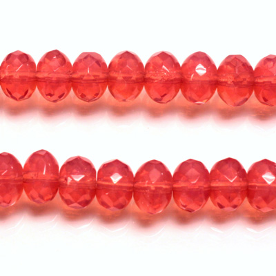 Czech Glass Fire Polish Bead - Rondelle Donut 09x6MM OPAL ROSE