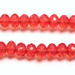 Czech Glass Fire Polish Bead - Rondelle Donut 09x6MM OPAL ROSE