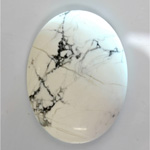 Gemstone Cabochon - Oval 40x30MM WHITE HOWLITE