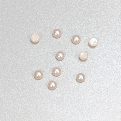 Glass Medium Dome Cabochon Pearl Spray Finish - Round 04MM LT ROSE
