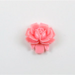 Plastic Carved No-Hole Flower - Rose 18MM PINK