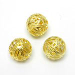 Brass Bead - Filigree Round 14MM RAW Unplated