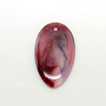 Plastic Pendant - Mixed Color Smooth Pear 41x24MM AMETHYST AGATE