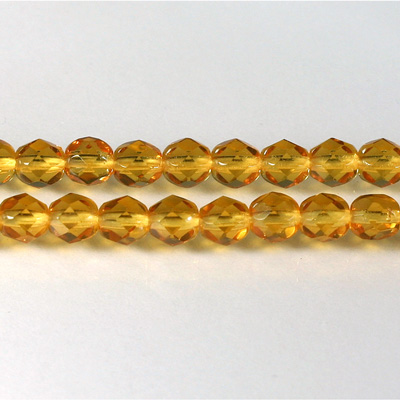 Czech Glass Fire Polish Bead - Round 06MM TOPAZ