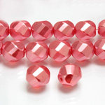 Czech Glass Fire Polished Bead - Twisted 10MM PEARL ROSE CRYSTAL