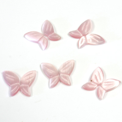 Fiber-Optic Flat Back Stone - Butterfly Wings 09x5.5MM CATS EYE LIGHT PINK