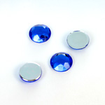 Plastic Flat Back Foiled Rose Cut Rhinestone - Round 11MM SAPPHIRE