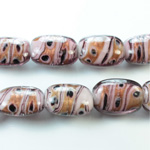 Glass Lampwork Bead - Keg Smooth 19x14MM QUARTZ AGATE PURPLE