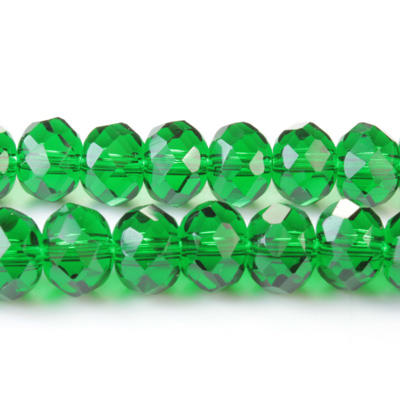 Chinese Cut Crystal Bead - Rondelle 06x8MM DARK EMERALD