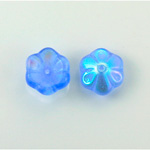 Czech Glass Flower with Center Hole - Round 12MM SAPPHIRE AB