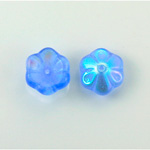 Czech Glass Flower with Center Hole - Round 12MM SAPPHIRE AB