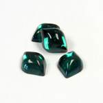 Glass Lampwork High Dome Foiled Cabochon - Fancy Navette 11x8MM EMERALD