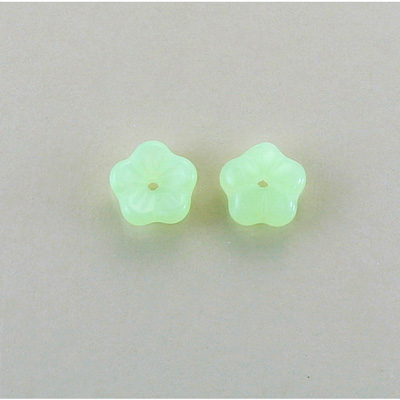 Czech Glass Flower with Center Hole - Round 08MM OPAL GREEN