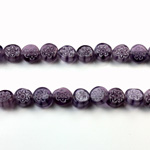 Glass Millefiori Bead - Flat Round 06x3MM AMETHYST WHITE (41)