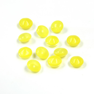 Glass Point Back Buff Top Stone Opaque Doublet - Round 24SS YELLOW MOONSTONE