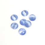 Fiber-Optic Flat Back Cabochon - Rauten Rose Round 07MM CAT'S EYE LT BLUE