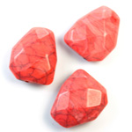 Plastic  Bead - Mixed Color Irregular Faceted 23x19MM CORAL MATRIX