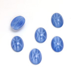 Glass Medium Dome Lampwork Cabochon - Oval 10x7MM STAR SAPPHIRE