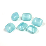 Glass Point Back Buff Top Stone Opaque Doublet - Cushion Octagon 08x7MM AQUA MOONSTONE