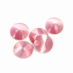 Fiber-Optic Flat Back Cabochon - Rauten Rose Round 11MM CAT'S EYE LT PINK
