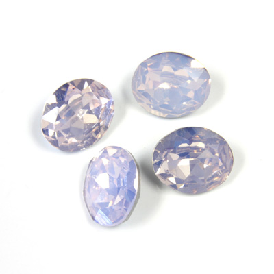 Cut Crystal Point Back Fancy Stone Foiled - Oval 12x10MM OPAL ROSE
