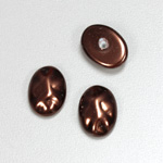 Glass Cabochon Baroque Top Pearl Dipped - Oval 18x13MM DARK BROWN