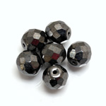 Czech Glass Fire Polish 1-Hole Ball - 10MM GUNMETAL