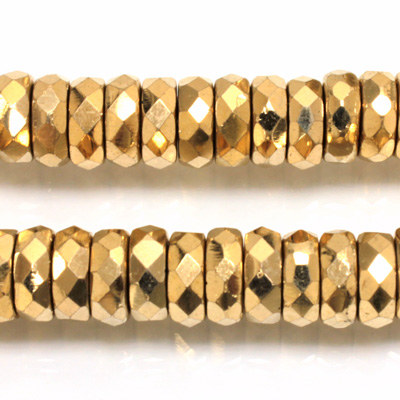 Czech Glass Fire Polished Bead - Rondelle 10x4MM AURUM