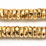 Czech Glass Fire Polished Bead - Rondelle 10x4MM AURUM