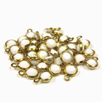 Plastic Channel Stone in Setting with 1 Loop 4MM WHITE-Brass