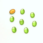 Glass Medium Dome Foiled Cabochon - Oval 07x5MM PERIDOT