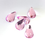 Plastic Flat Back Foiled Cabochon - Pear 13x9MM ROSE
