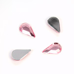 Plastic Flat Back Foiled Rose Cut Rhinestone - Pear 13x8MM ROSE