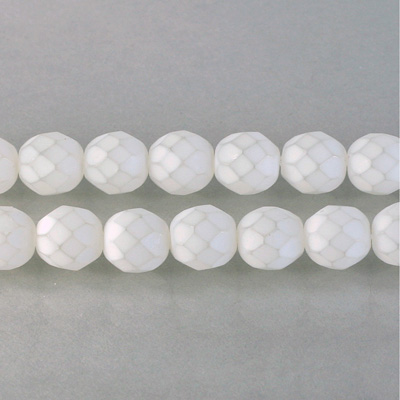 Czech Glass Fire Polish Bead - Round 08MM MATTE CRYSTAL 43402