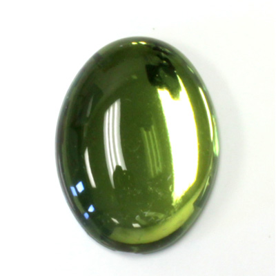 Plastic Flat Back Foiled Cabochon - Oval 40x30MM OLIVINE