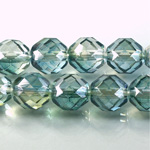 Czech Glass Fire Polish Bead - Round 12MM SEA-GREEN 91008