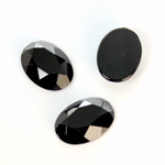 Plastic Flat Back Rose Cut Rhinestone - Oval 18x13MM JET