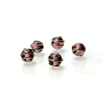 Czech Glass Lampwork Bead - Round 06MM COPPER WRAP AMETHYST
