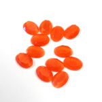 Fiber-Optic Flat Back Stone with Faceted Top and Table - Oval 07x5MM CAT'S EYE ORANGE