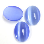 Fiber-Optic Cabochon - Oval 20x15MM CAT'S EYE LT BLUE
