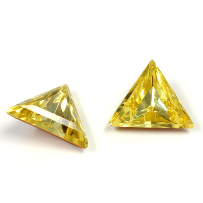 Glass Point Back Tin Table Cut (TTC) Foiled Triangle 14x14MM JONQUIL